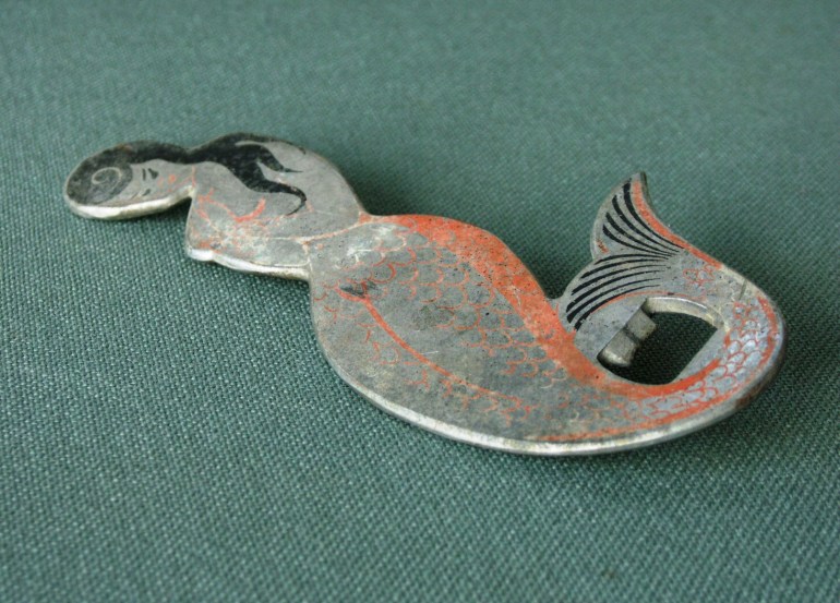 vintage mermaid bottle opener, 24 cm, made in Italy