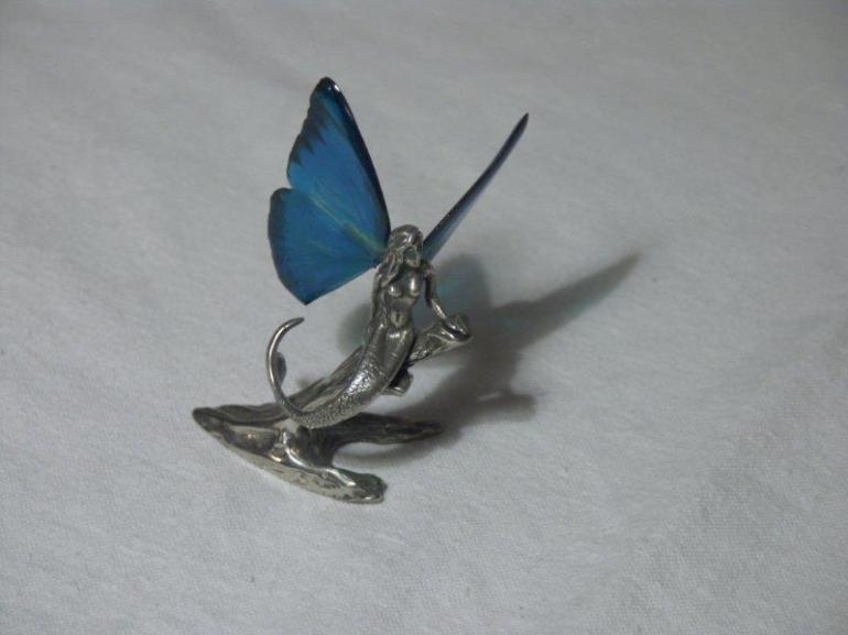 butterfly winged pewter mermaid